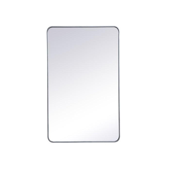 Elegant Decor Evermore Soft Corner Rectangular Mirror 30X48", Silver