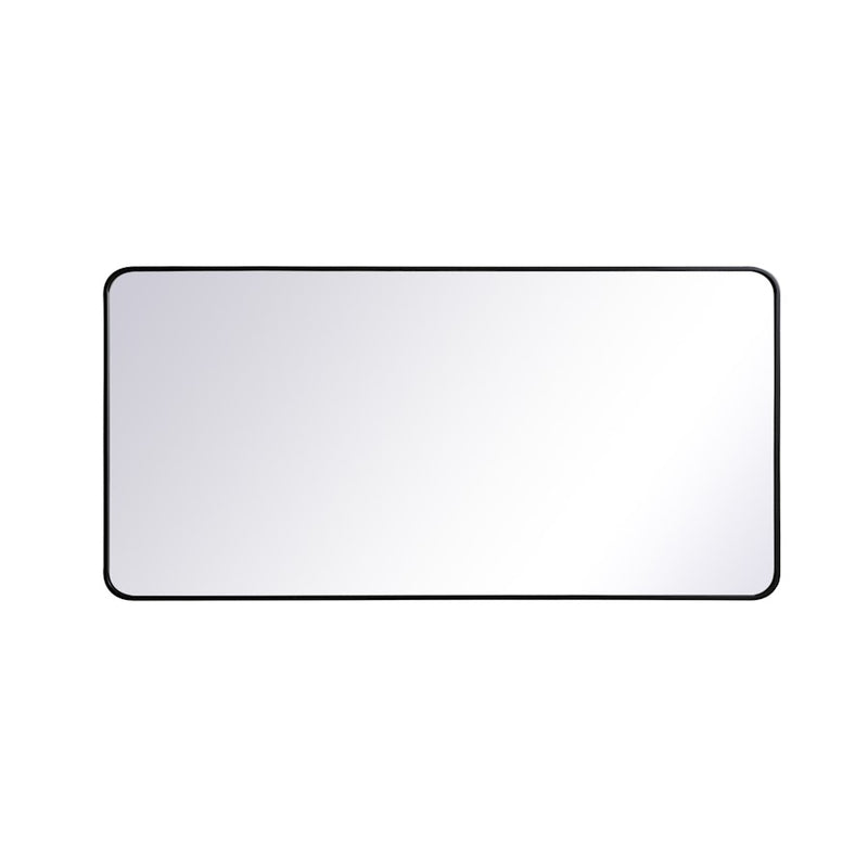 Elegant Decor Evermore Soft Corner Rectangular Mirror 30X60", Black