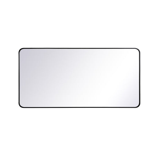 Elegant Decor Evermore Soft Corner Rectangular Mirror 30X60", Black