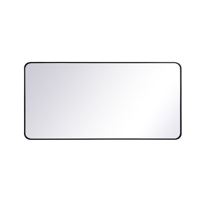 Elegant Decor Evermore Soft Corner Rectangular Mirror 30X60", Black