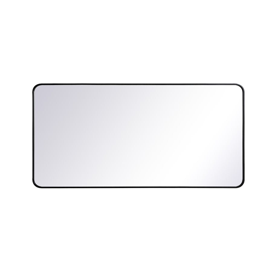 Elegant Decor Evermore Soft Corner Rectangular Mirror 30X60", Black
