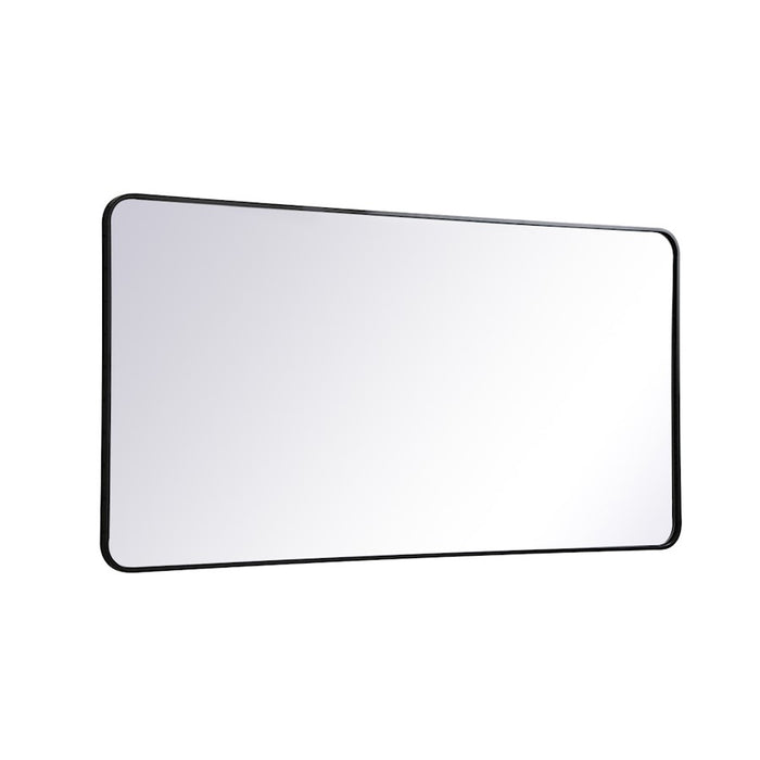 Elegant Decor Evermore Soft Corner Rectangular Mirror 30X60", Black