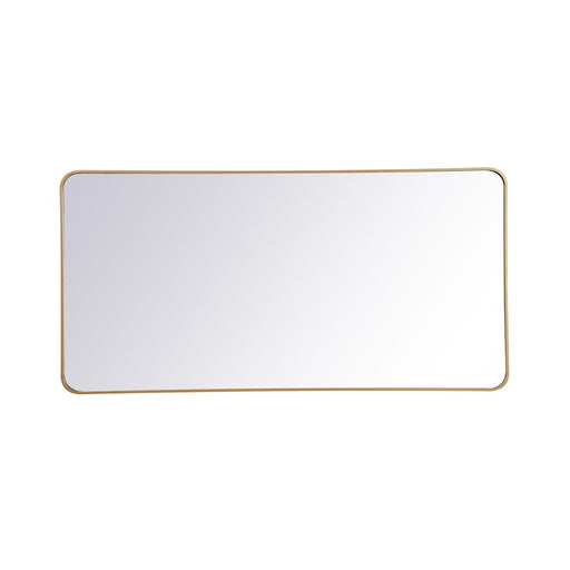 Elegant Decor Evermore Soft Corner Rectangular Mirror 30X60", Brass