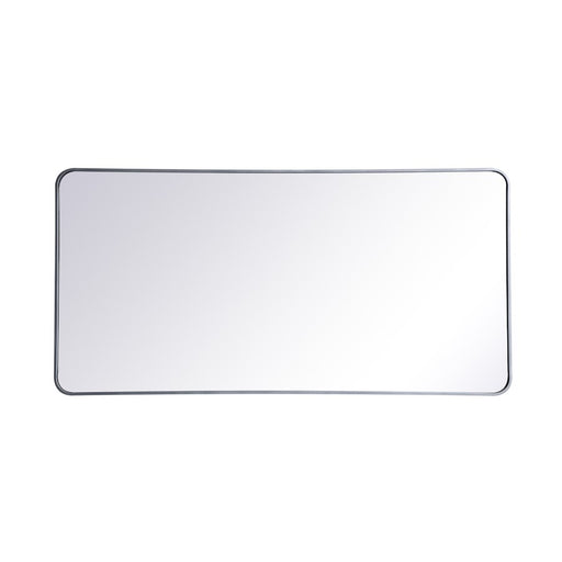 Elegant Decor Evermore Soft Corner Rectangular Mirror 30X60", Silver