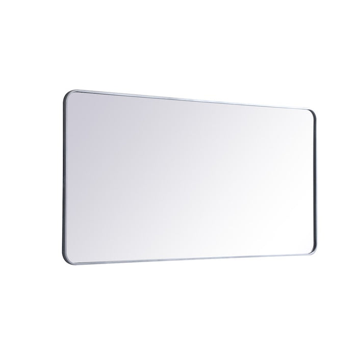 Elegant Decor Evermore Soft Corner Rectangular Mirror 30X60", Silver