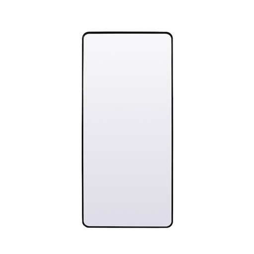 Elegant Decor Evermore Soft Corner Rect Mirror 32X72", Black