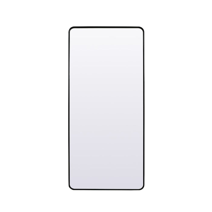 Elegant Decor Evermore Soft Corner Rect Mirror 32X72", Black
