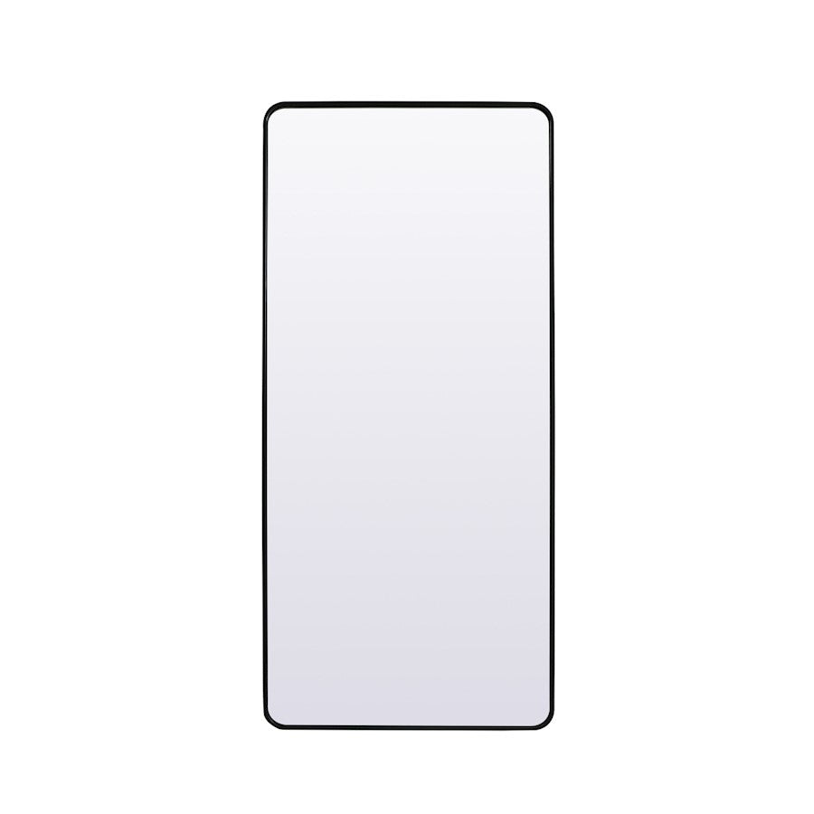 Elegant Decor Evermore Soft Corner Rect Mirror 32X72", Black