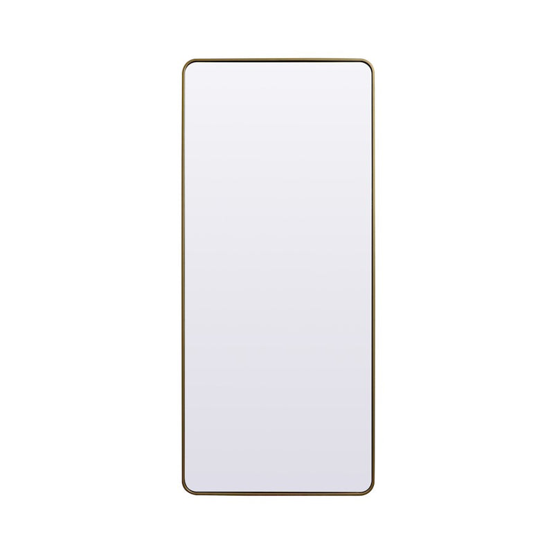 Elegant Decor Evermore Soft Corner Rect Mirror 32X72", Brass