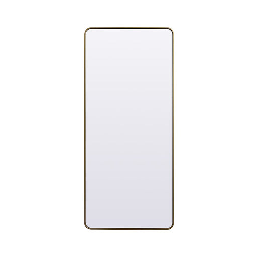 Elegant Decor Evermore Soft Corner Rect Mirror 32X72", Brass
