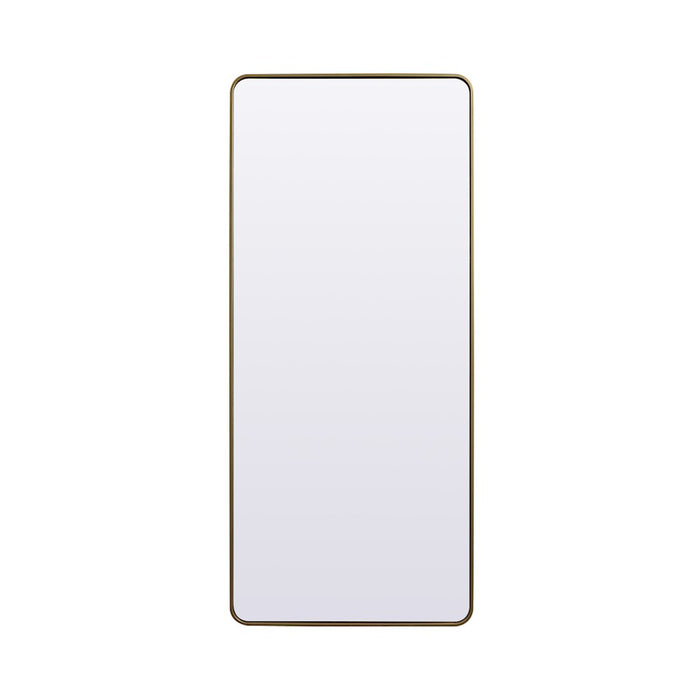 Elegant Decor Evermore Soft Corner Rect Mirror 32X72", Brass