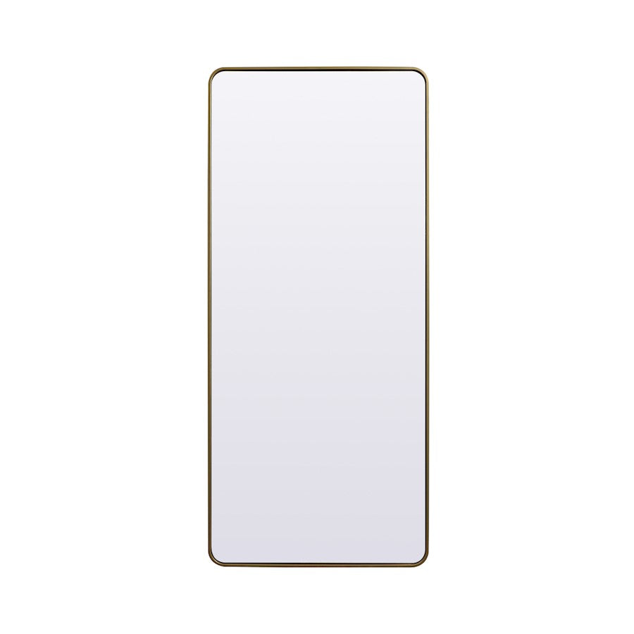 Elegant Decor Evermore Soft Corner Rect Mirror 32X72", Brass