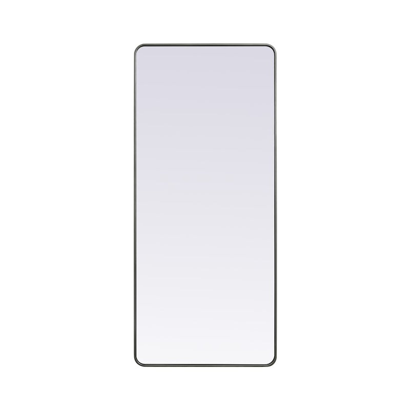 Elegant Decor Evermore Soft Corner Rect Mirror 32X72", Silver