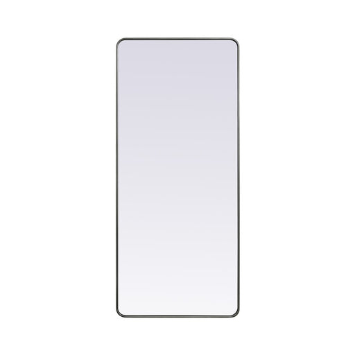 Elegant Decor Evermore Soft Corner Rect Mirror 32X72", Silver