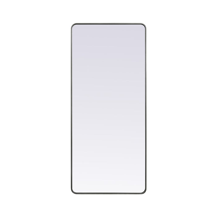 Elegant Decor Evermore Soft Corner Rect Mirror 32X72", Silver