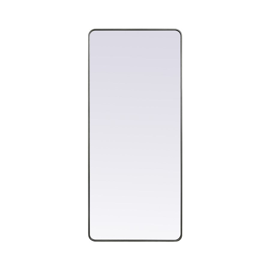 Elegant Decor Evermore Soft Corner Rect Mirror 32X72", Silver