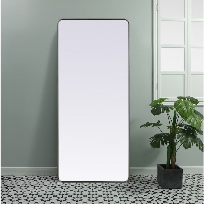 Elegant Decor Evermore Soft Corner Rect Mirror 32X72", Silver