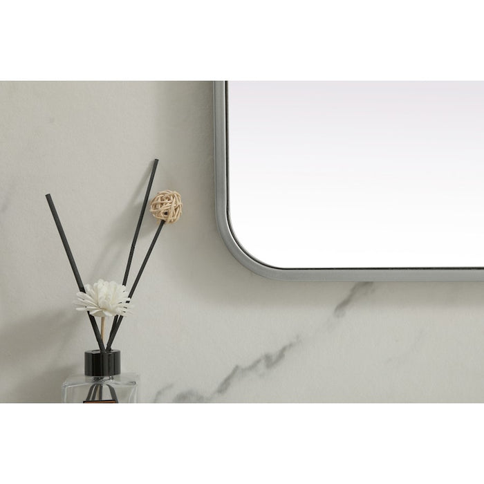 Elegant Decor Evermore Soft Corner Rect Mirror 32X72", Silver