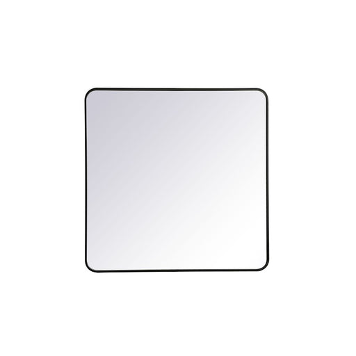Elegant Decor Evermore Soft Corner Rectangular Mirror 36X36", Black
