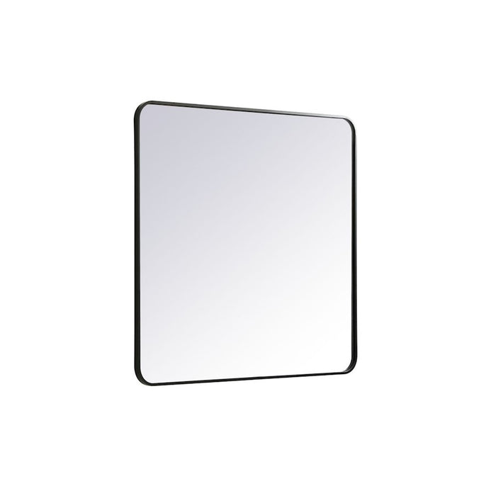 Elegant Decor Evermore Soft Corner Rectangular Mirror 36X36", Black