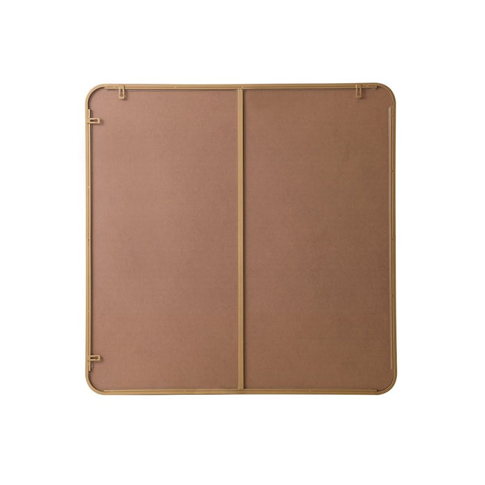 Elegant Decor Evermore Soft Corner Rectangular Mirror 36X36", Brass