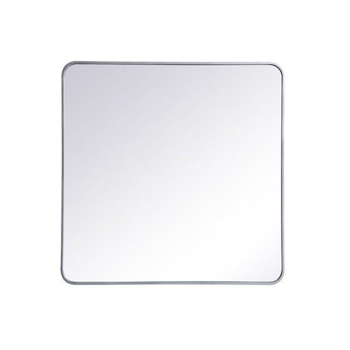 Elegant Decor Evermore Soft Corner Rectangular Mirror 36X36", Silver