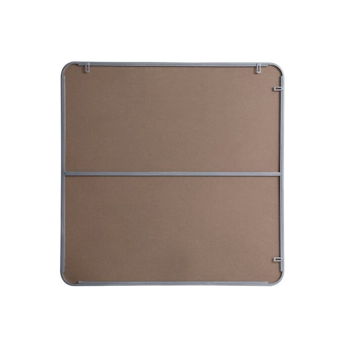 Elegant Decor Evermore Soft Corner Rectangular Mirror 36X36", Silver