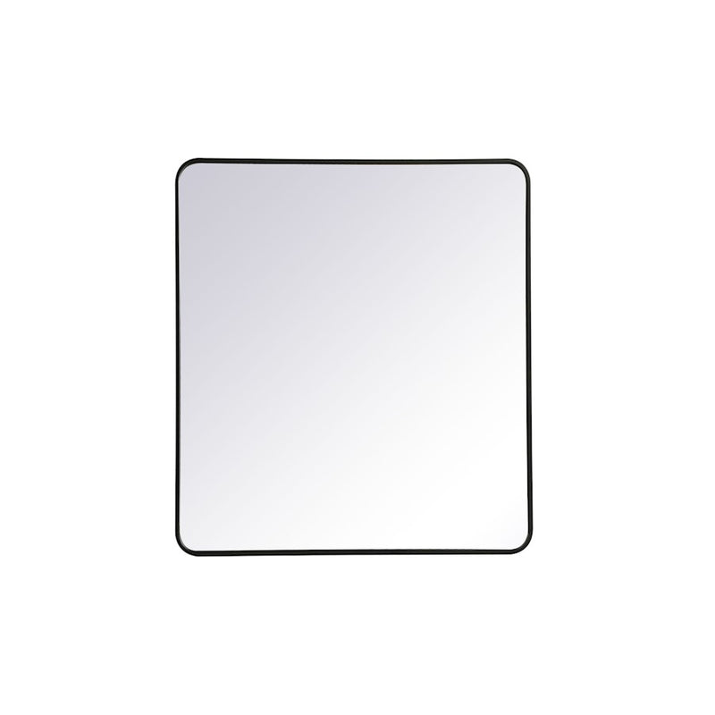 Elegant Decor Evermore Soft Corner Rectangular Mirror 36X40", Black
