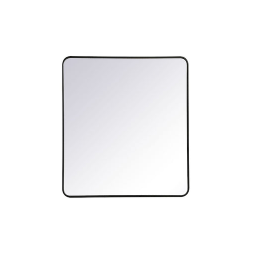 Elegant Decor Evermore Soft Corner Rectangular Mirror 36X40", Black