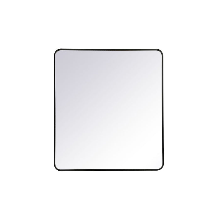 Elegant Decor Evermore Soft Corner Rectangular Mirror 36X40", Black