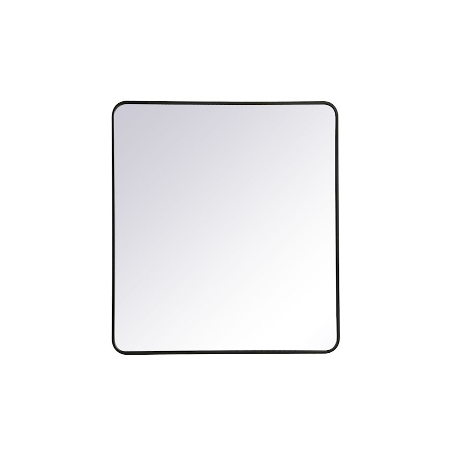 Elegant Decor Evermore Soft Corner Rectangular Mirror 36X40", Black