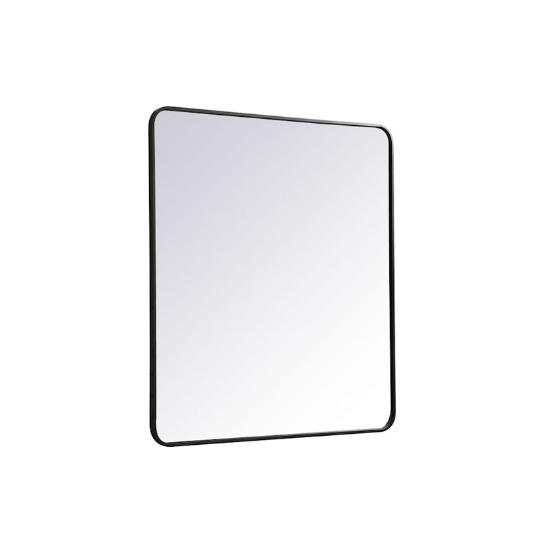 Elegant Decor Evermore Soft Corner Rectangular Mirror 36X40", Black