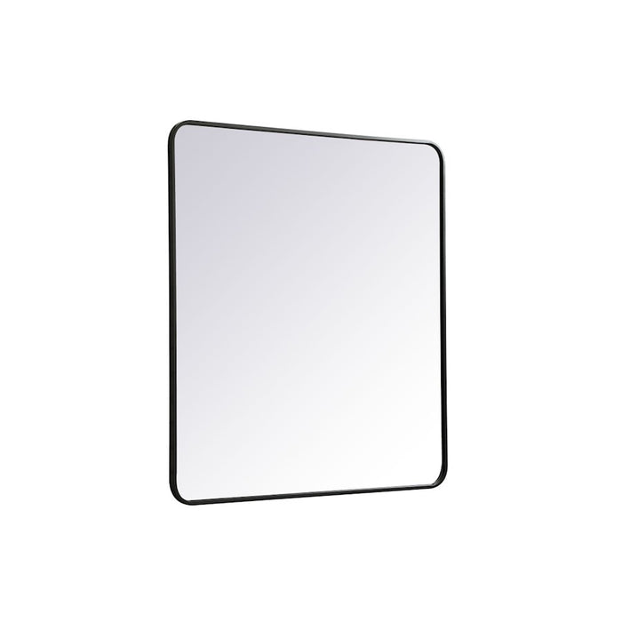 Elegant Decor Evermore Soft Corner Rectangular Mirror 36X40", Black