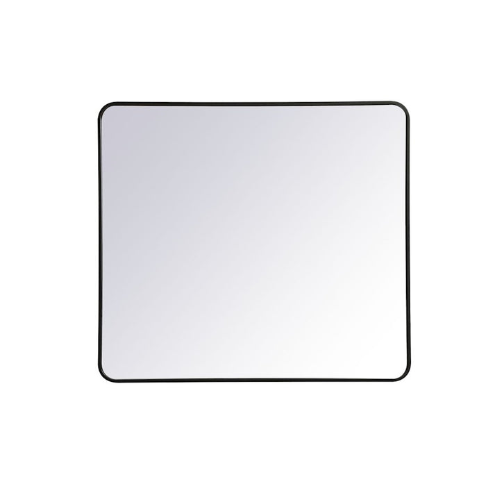 Elegant Decor Evermore Soft Corner Rectangular Mirror 36X40", Black