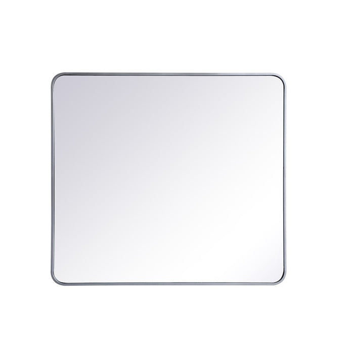Elegant Decor Evermore Soft Corner Rectangular Mirror 36X40", Silver