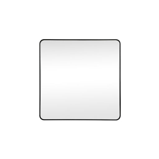 Elegant Decor Evermore Soft Corner Square Mirror 42X42", Black