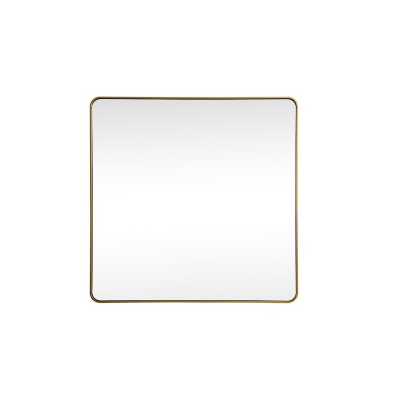 Elegant Decor Evermore Soft Corner Square Mirror 42X42", Brass