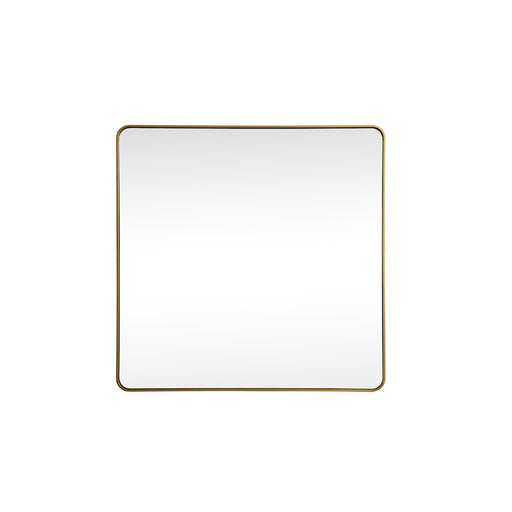 Elegant Decor Evermore Soft Corner Square Mirror 42X42", Brass