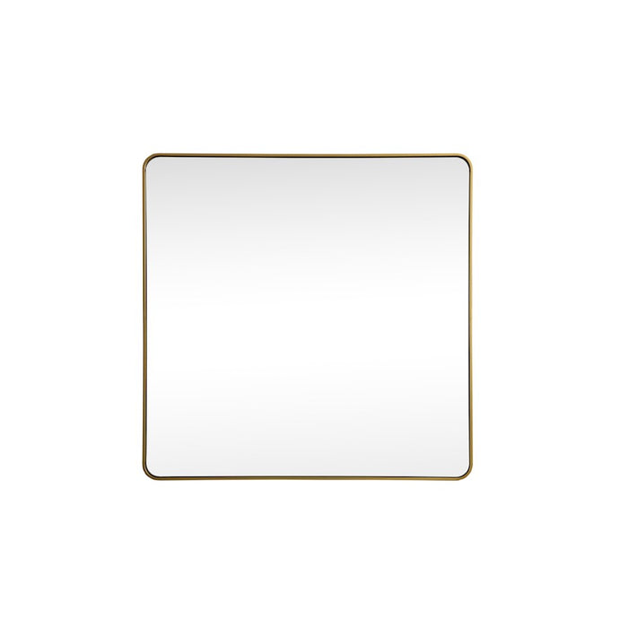 Elegant Decor Evermore Soft Corner Square Mirror 42X42", Brass