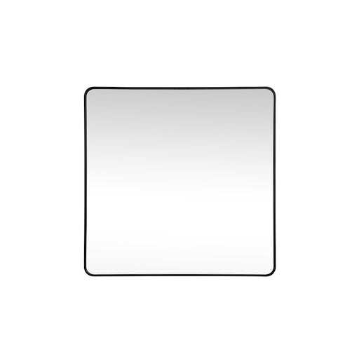 Elegant Decor Evermore Soft Corner Square Mirror 48X48", Black