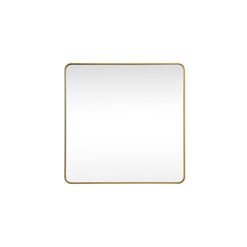 Elegant Decor Evermore Soft Corner Square Mirror 48X48", Brass