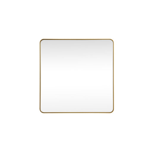 Elegant Decor Evermore Soft Corner Square Mirror 48X48", Brass