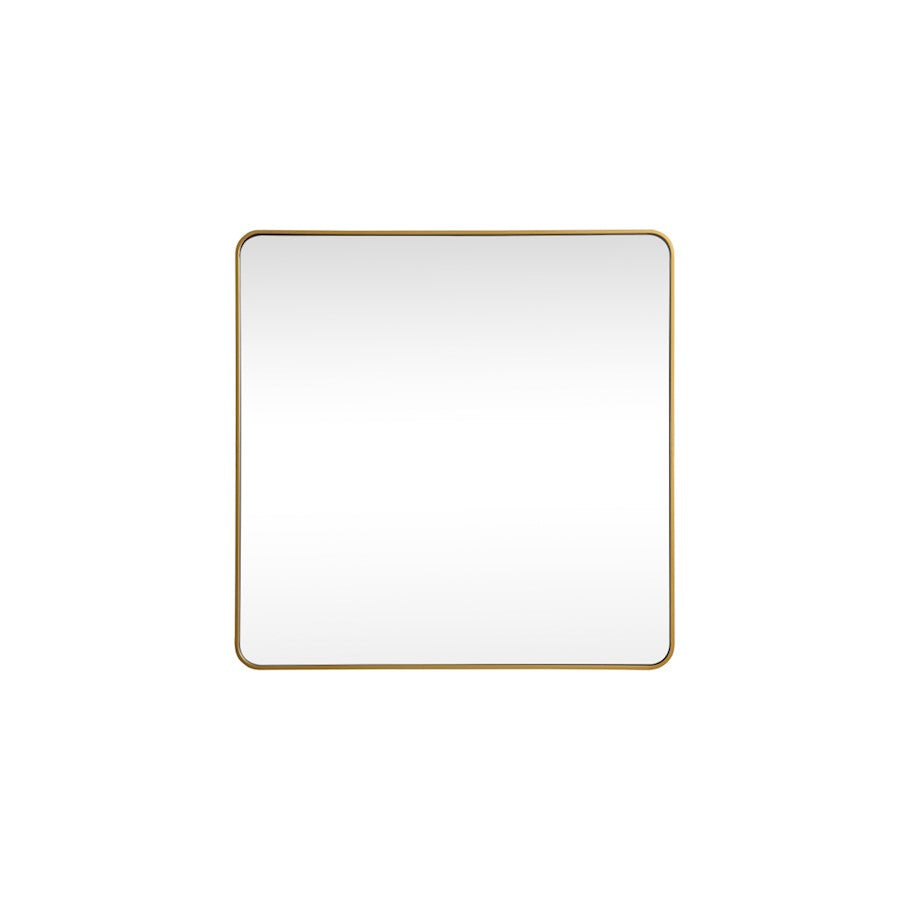 Elegant Decor Evermore Soft Corner Square Mirror 48X48", Brass