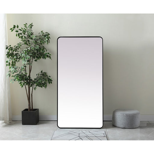 Elegant Decor Evermore Soft Corner Mirror 30X60", Black