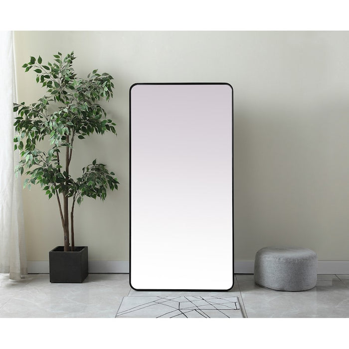 Elegant Decor Evermore Soft Corner Mirror 30X60", Black