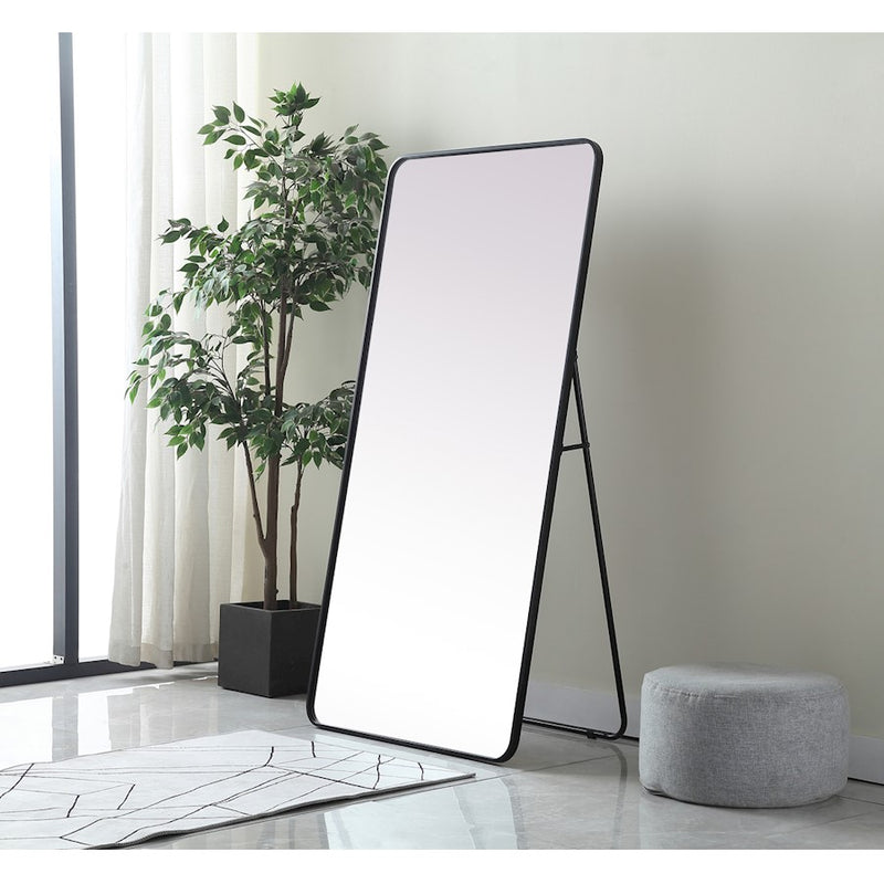 Elegant Decor Evermore Soft Corner Mirror 30X60", Black