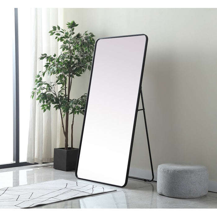 Elegant Decor Evermore Soft Corner Mirror 30X60", Black