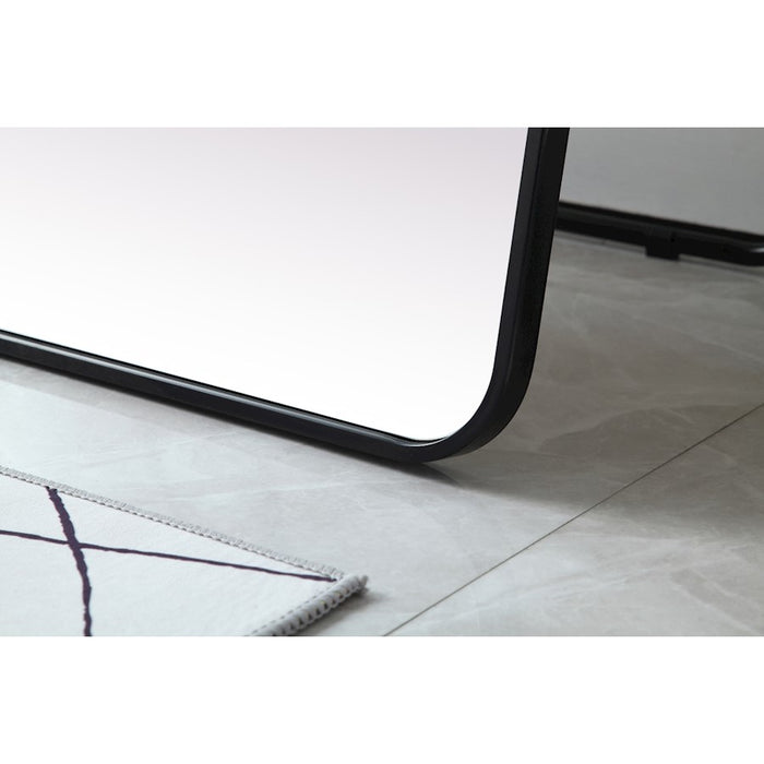 Elegant Decor Evermore Soft Corner Mirror 30X60", Black