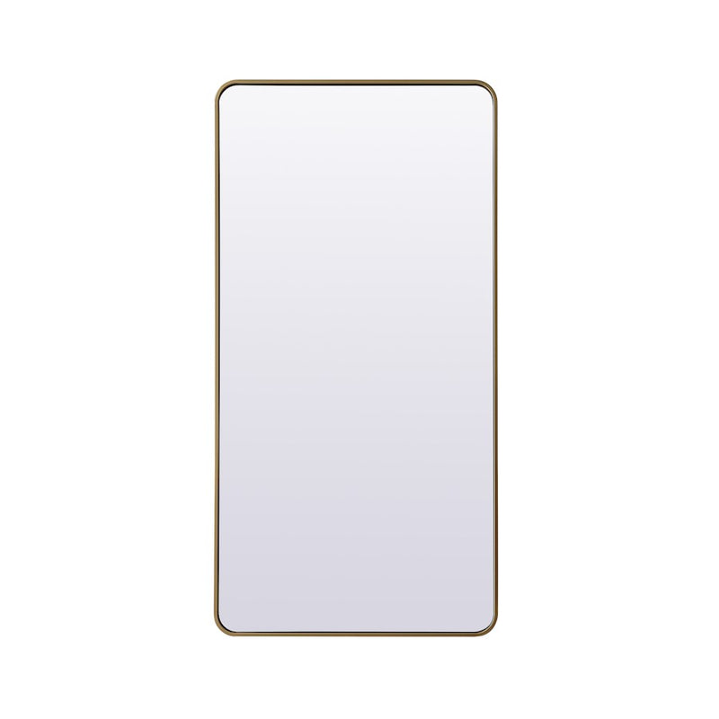 Elegant Decor Evermore Soft Corner Mirror 30X60", Brass