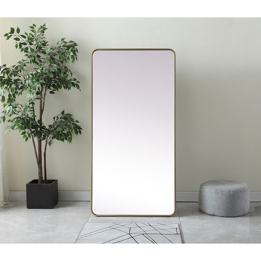 Elegant Decor Evermore Soft Corner Mirror 30X60", Brass